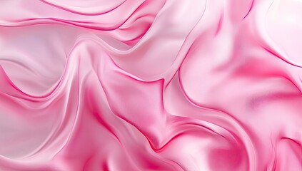 Fototapeta premium Pink silk fabric folds and drapes