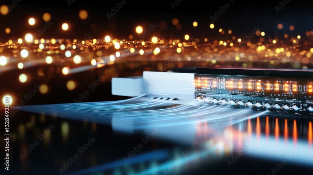 Poster data transfer event digital environment technology visualization abstract background futuristic view