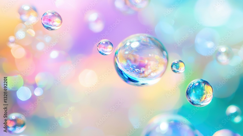Aufkleber a mesmerizing abstract scene of colorful floating bubbles on a soft and dreamy pc wallpaper backgrou