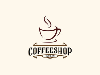 Coffee shop logo design vector template