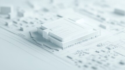 White building model, city plan, design