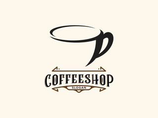 Coffee shop logo design vector template