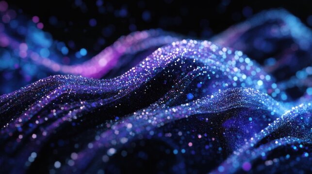 A cosmic galaxy gradient background. Featuring dark blues, purples, and blacks with shimmering star transitions