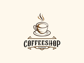 Coffee shop logo design vector template