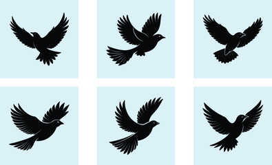 Fototapeta premium Flying Bird Silhouette vector