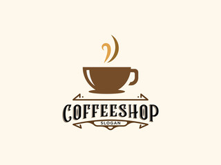 Coffee shop logo design vector template
