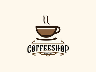 Coffee shop logo design vector template