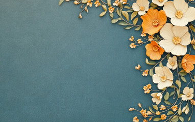 Retro style floral texture art background

