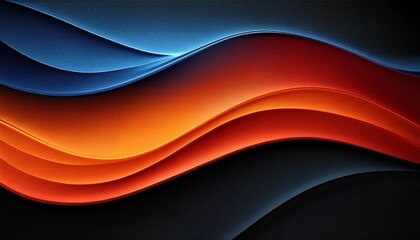 Fototapeta premium grainy noisy poster background dark blue orange red color wave black backdrop abstract header banner design