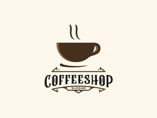 Coffee shop logo design vector template