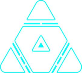 abstract hud geometric triangular shape with blue neon color. This vibrant graphic is perfect for a variety of creative projects. 