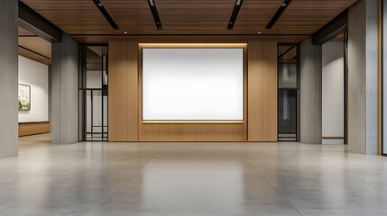 Modern Gallery Interior: A 3D Render of a Spacious Exhibition Hall AI Generated