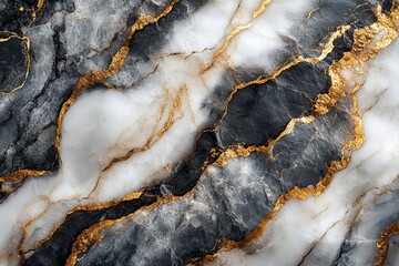 Fototapeta premium Beautiful marble texture with gold veining creates a luxurious look and feel