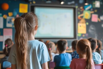 girl student standing in the classroom