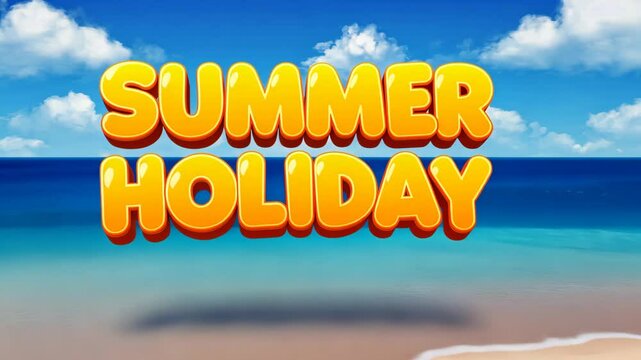Editable text effect Summer Holiday 3d Cartoon template style