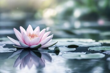 pink water lily on the pond