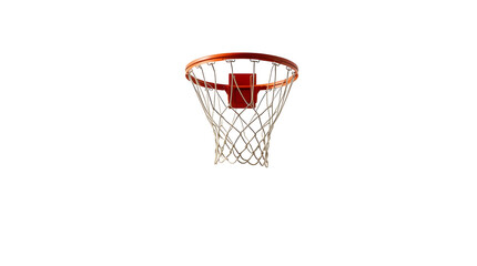 Basketball hoop with net and goal on white background