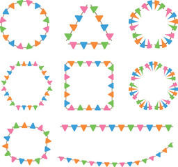 9種の色んな形の三角旗