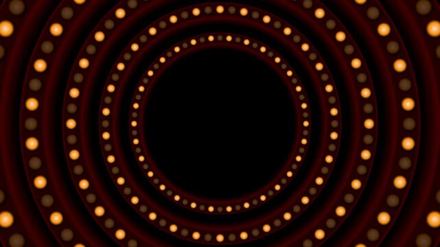retro signboard  style bulb frame show stage background circle loop animation video