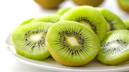 Juicy Kiwi Slices on a Plate: A Refreshing Delight