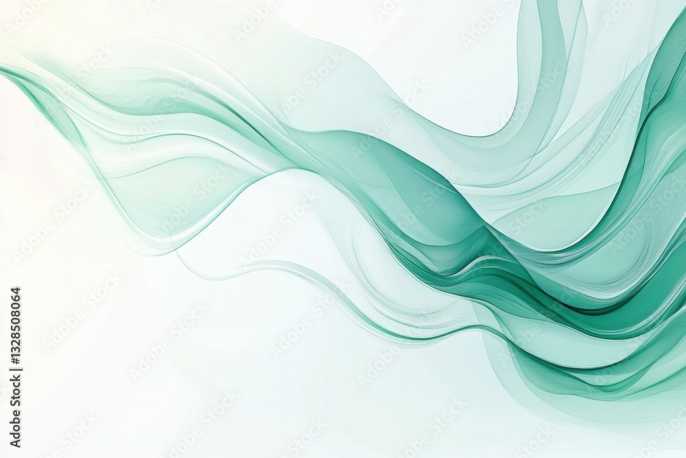 Poster abstract teal green wave background modern graphic design element for presentations and creative pro