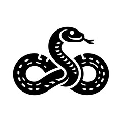 Fototapeta premium Snake Logo with Simple and Elegant Design