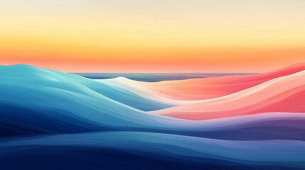 Obraz premium Abstract art capturing the feeling of a sunrise over the ocean, with gradients