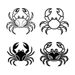 Crab silhouette. Isolated crab on white background