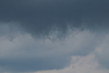 The dark sky with heavy clouds converging and a violent storm before the rain.Bad or moody weather...