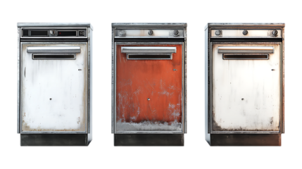 Pack Dishwasher Set Against Transparent Background for Home Appliance Branding, Kitchen Illustration, or Cleaning Promotion