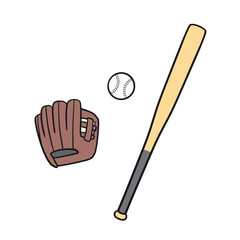 野球のバット・ボール・グラブのイラスト