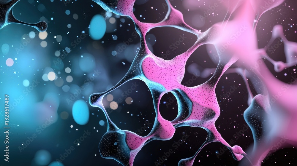 Poster abstract network patterns futuristic network pattern with holographic elements and glowing nodes, re