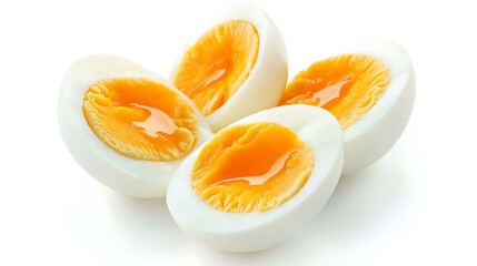 boiled chicken eggs isolated on white