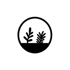 Miniature Ecosystem Terrarium Icon Illustration
