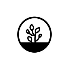 Miniature Ecosystem Terrarium Icon Illustration