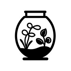 Miniature Ecosystem Terrarium Icon Illustration