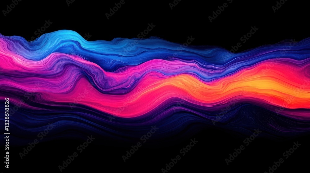 Aufkleber Vibrant Abstract Background Colorful Swirls Dynamic Energy Flowing Paint Texture Digital Art Design Modern Wallpaper