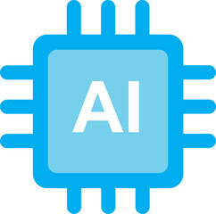 Artificial intelligence chip. AI chip vector design.