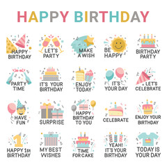 Happy Birthday stickers 