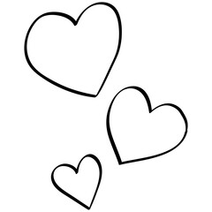 Floating Hearts color illustration