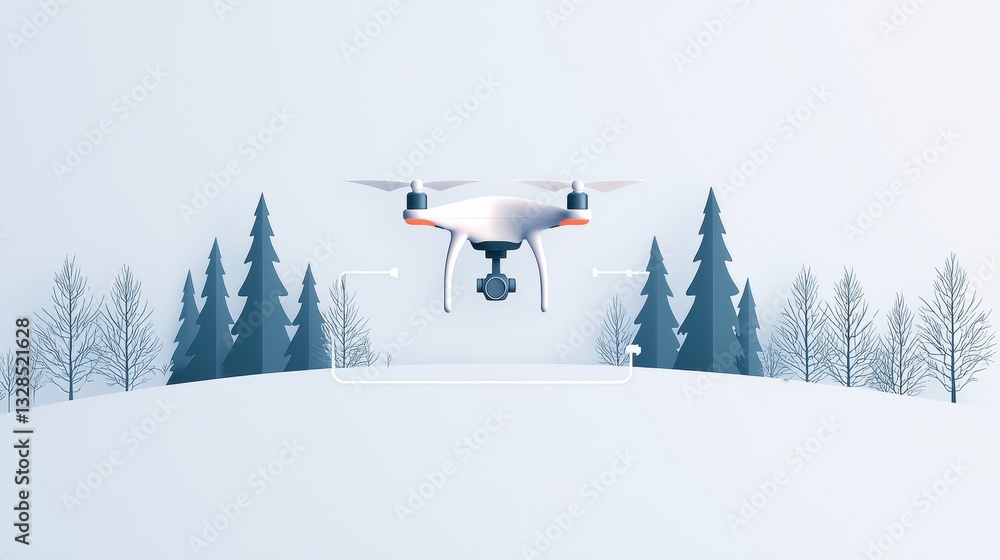 Poster gps icons a drone with a gps icon, indicating its precise location and flight path.