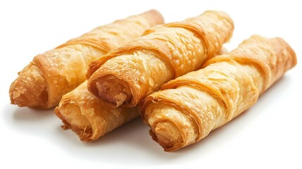 Crispy bread roll isolated against white