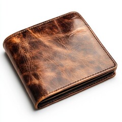 High quality Brown Leather Wallet Men s Fashion Accessory Stylish Vintage Design Durable Handcrafted Product Close up Studio Shot