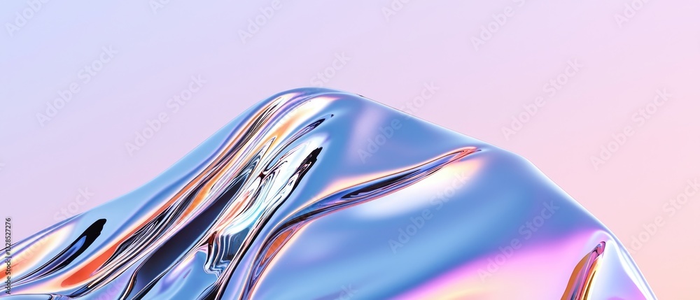 Poster surreal digital realm hypnotic color refraction and distorted holographs in abstract art