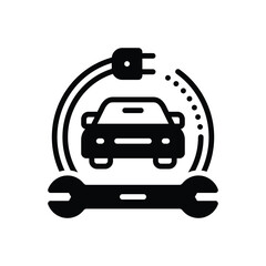 Black solid icon for electrical service