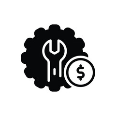 Black solid icon for servicing costs