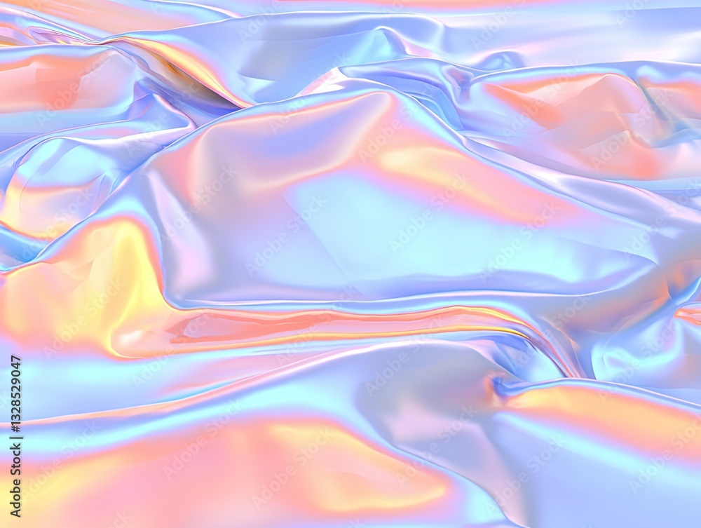 Poster iridescent reflections of sci-fi inspired fabric in deep space art scale abstract viewpoint