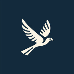 Obraz premium Minimalist flying falcon logo