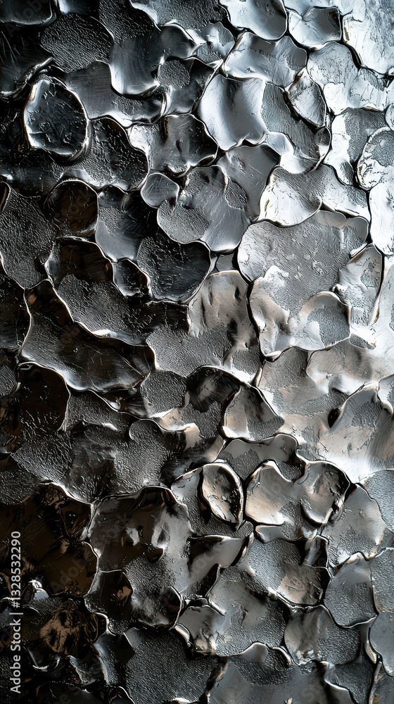 Poster textured ice surface: a detailed close-up of a captivating icy surface, showcasing a unique pattern 
