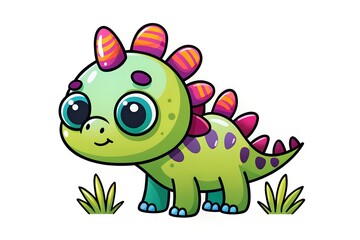 Fototapeta premium Cute Cartoon Dinosaur Illustration